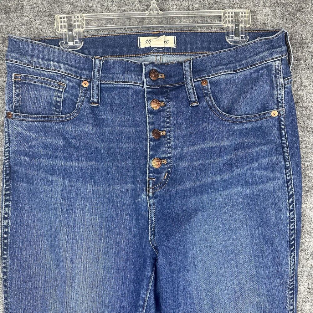 Madewell Jeans Women 32 Blue Skinny 10 inch High-Rise Tapered Stretch Brinville - Picture 3 of 14